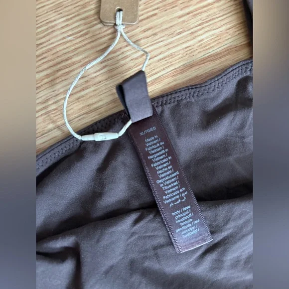 SKIMS Fits Everybody Lace Cropped Tank Bralette XL NWT Cocoa Brown Camisole Top - Picture 4 of 5